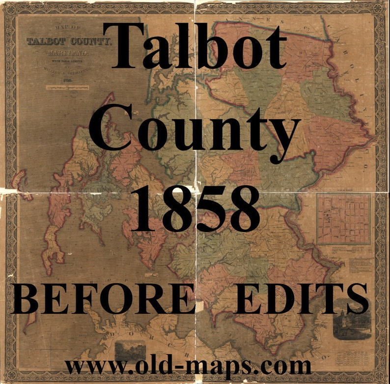 Talbot County Maryland 1858 by William H. Dilworth Old Wall Etsy