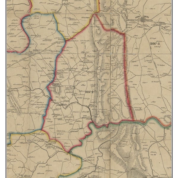 District 9 - Loudoun County, Virginia 1854 Old Town Map Custom Print - Loudoun Co.