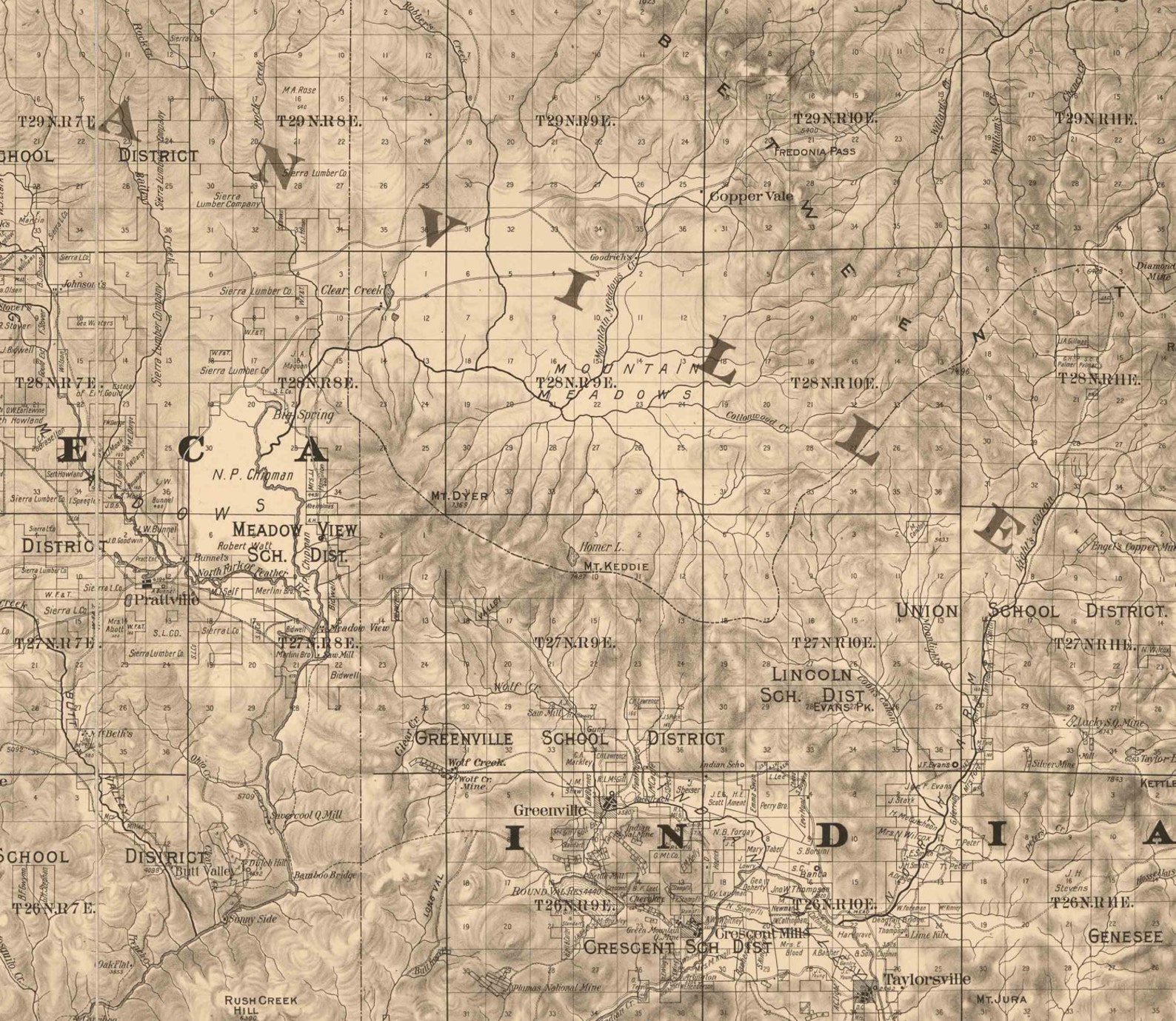 Plumas County California 1892 Old Wall Map Reprint With - Etsy UK