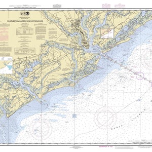 Charleston Harbor Approaches- 2010 - Isle of Palms Folly, Kiawah, Edisto Islands South Carolina - Nautical Map  Reprint  80000 AC Chart 1239