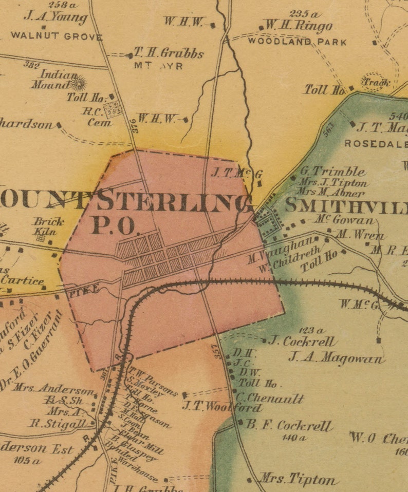 Montgomery County Kentucky 1879 Old Wall Map With Homeowner Etsy
