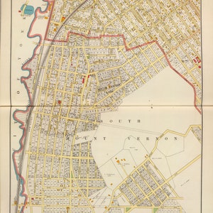 Mt Vernon (Sheet 2) 1893 - Old Town Map Reprint - South Mt Vernon, Westchester County, New York - Homeowner Names - NYC Metro Atlas #10