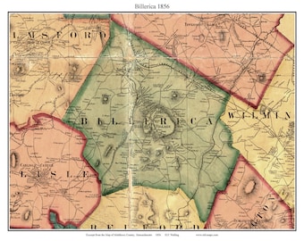 Map Of Billerica Ma Billerica Ma Map - Etsy