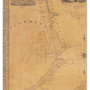 Piermont Village 1854 Old Map  Homeowner Names - Genealogy - Rockland County New York -  Reprint NY TM