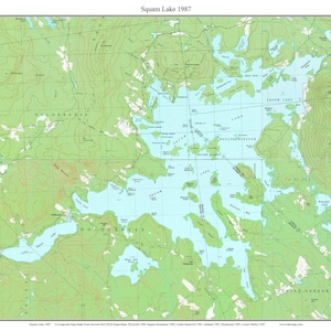 Squam Lake - ca 1987 Old Topographic Map USGS   Custom Composite Reprint New Hampshire