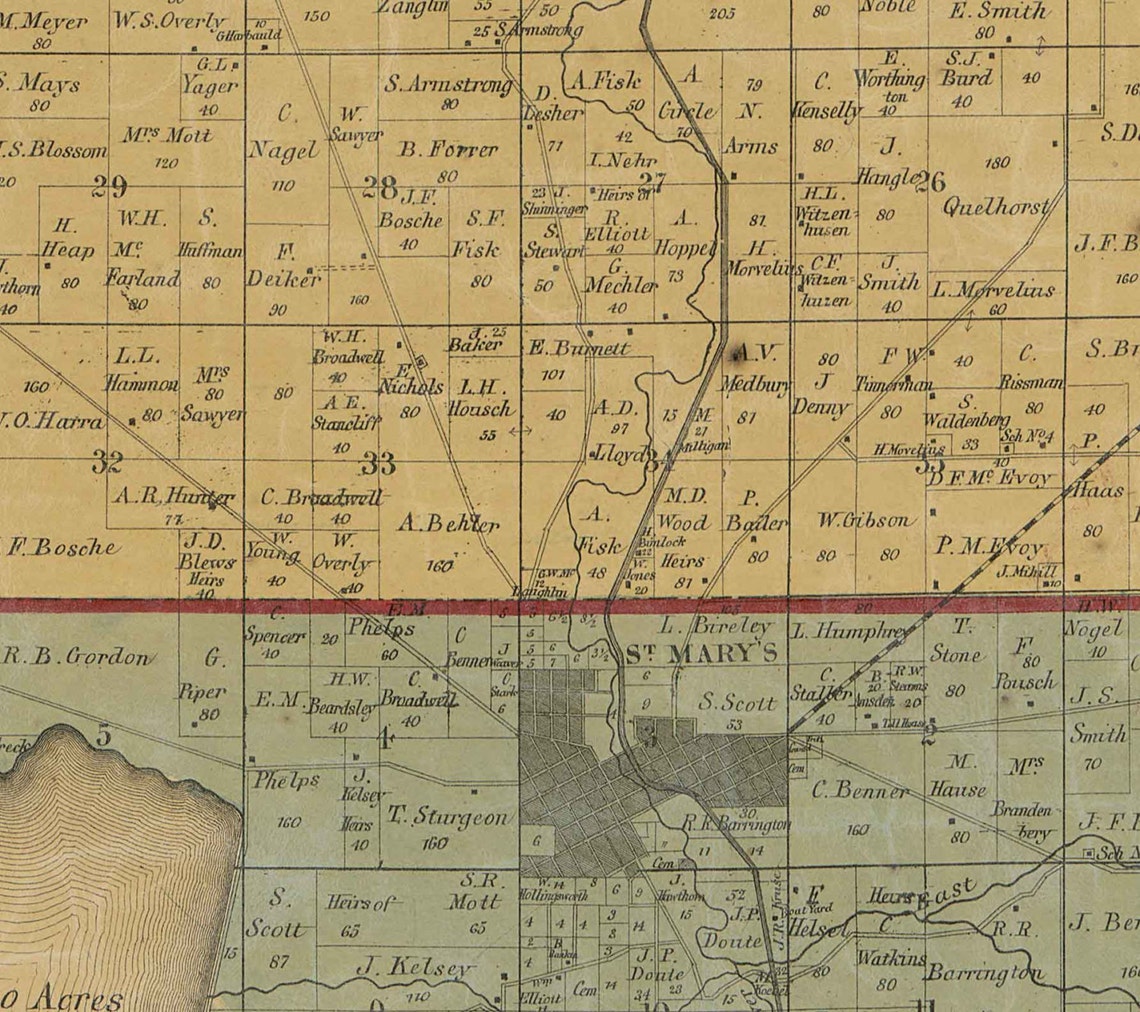 Auglaize County Ohio 1860 Old Wall Map Reprint With Etsy