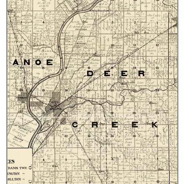 Map of Delphi Indiana Etsy