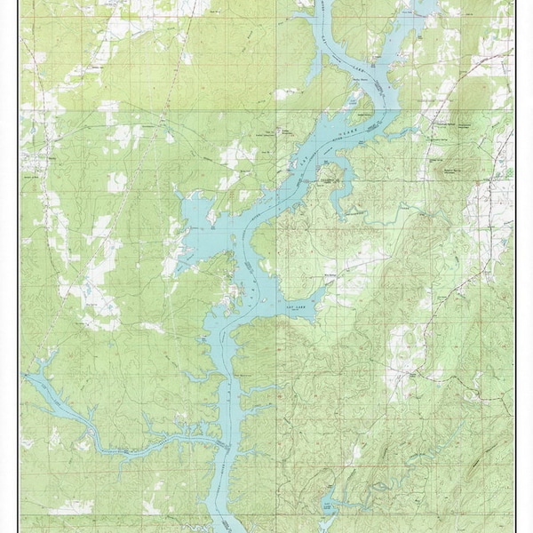 Lay Lake 1971-1980 Old Topographic Map USGS - Custom Composite Reprint Alabama