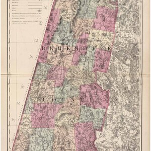 Berkshire County 1871 Map - Massachusetts   - Walling and Gray - Old Map Reprint State Atlas