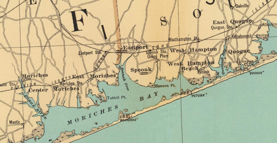 Suffolk County Long Island 1895 Map New York Reprint Bien - Etsy