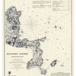 Rockport Harbor, Massachusetts Ivory - 1859 Nautical Map - Reprint Harbors 333