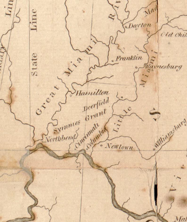 Ohio 1804 Map Showing Indian Lands and Villages One Year Etsy