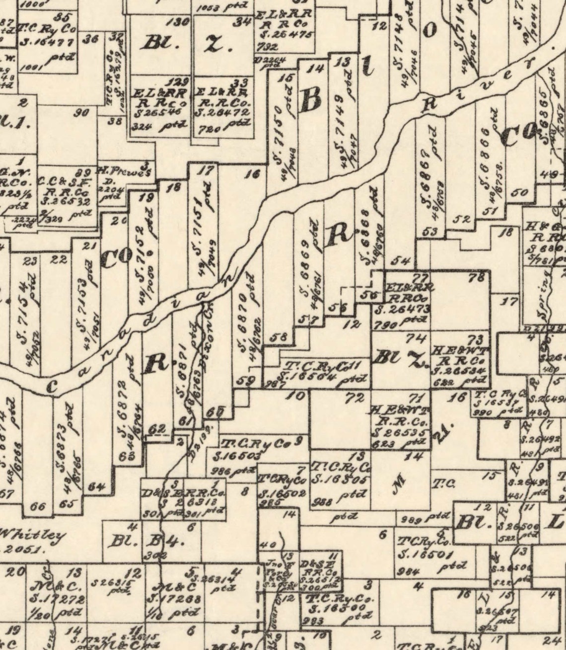 Hutchinson County Texas 1891 Old Wall Map Reprint With Etsy