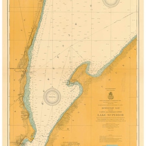 Keweenaw Bay 1911 - Lake Superior - Michigan Nautical Map Reprint  - Harbors small 943