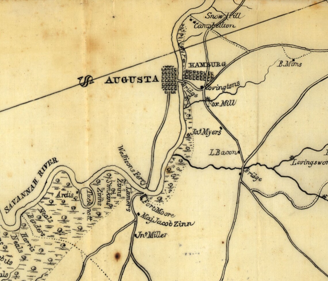 Edgefield District South Carolina 1825 County Wall Map - Etsy