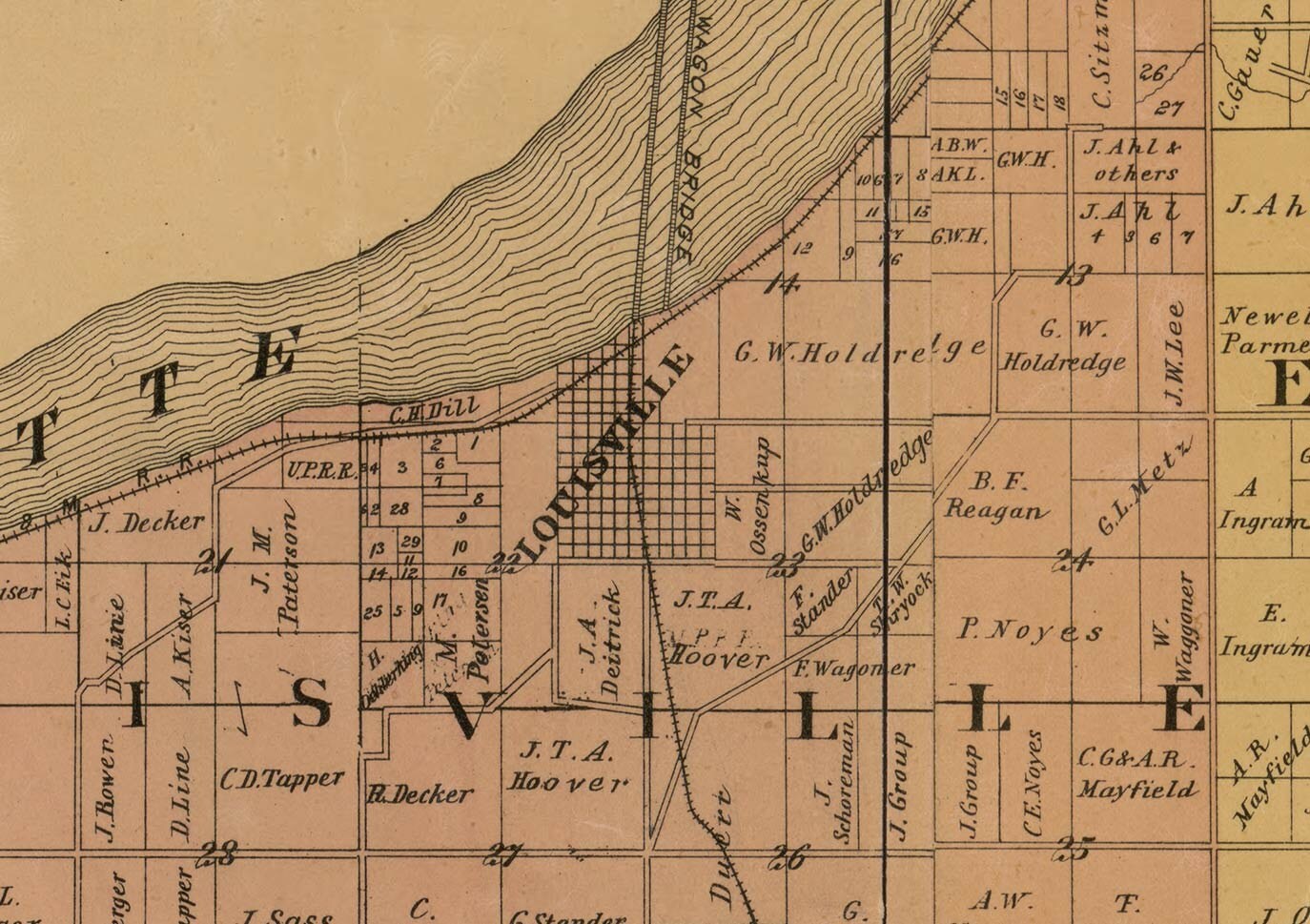 Cass County Nebraska 1894 Old Wall Map Reprint With Etsy