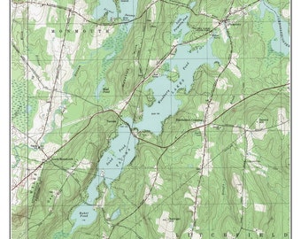 Tacoma Lakes 1980 Topographic Map  USGS 7x7 Custom Composite Reprint - Maine 3 - Lew-Aug