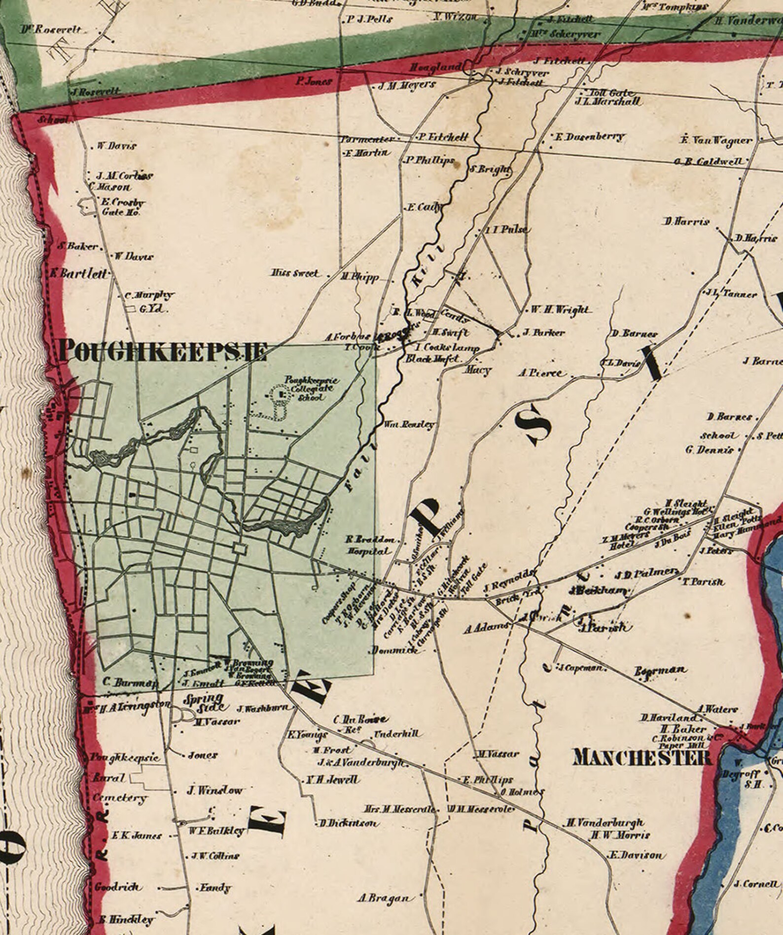 Dutchess County New York 1858 Old Wall Map Reprint With Etsy