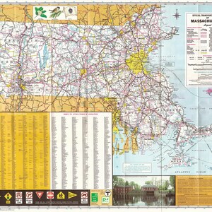Massachusetts 1984 State Highway map  reprint