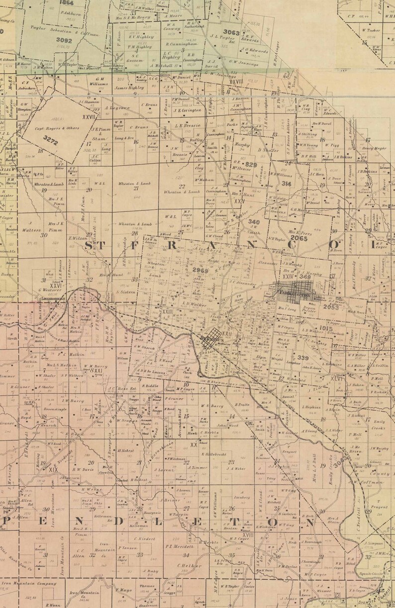 St. Francois County Missouri 1882 Old Wall Map With Etsy