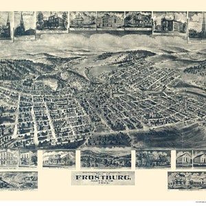 Frostburg Maryland - 1905   T.M. Fowler - Birds Eye View Reprint