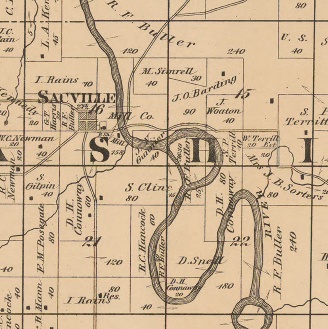 Cedar County Missouri 1879 Old Wall Map With Landowner & Etsy