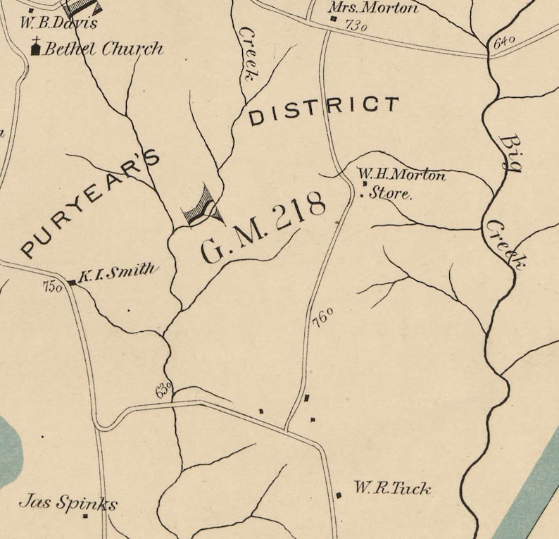 Clarke County Old 1898 Map Wall Map With Homeowner Etsy