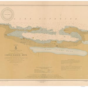 Copper Harbor on the Keweenaw Peninsula 1911 - Lake Superior - Michigan Nautical Map Reprint  - 1911 Harbors small 946