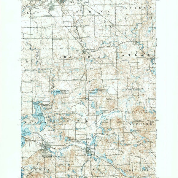 Holly Michigan Map Etsy