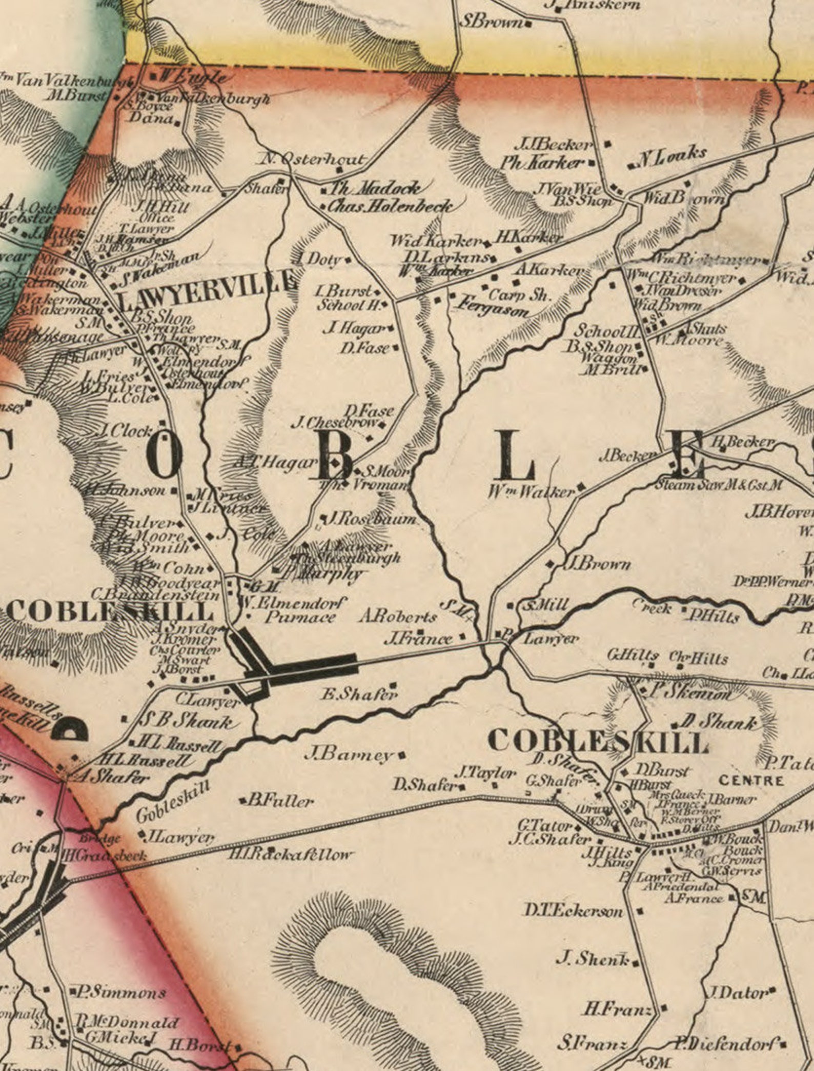 Schoharie County New York 1856 Wall Map Reprint With Etsy