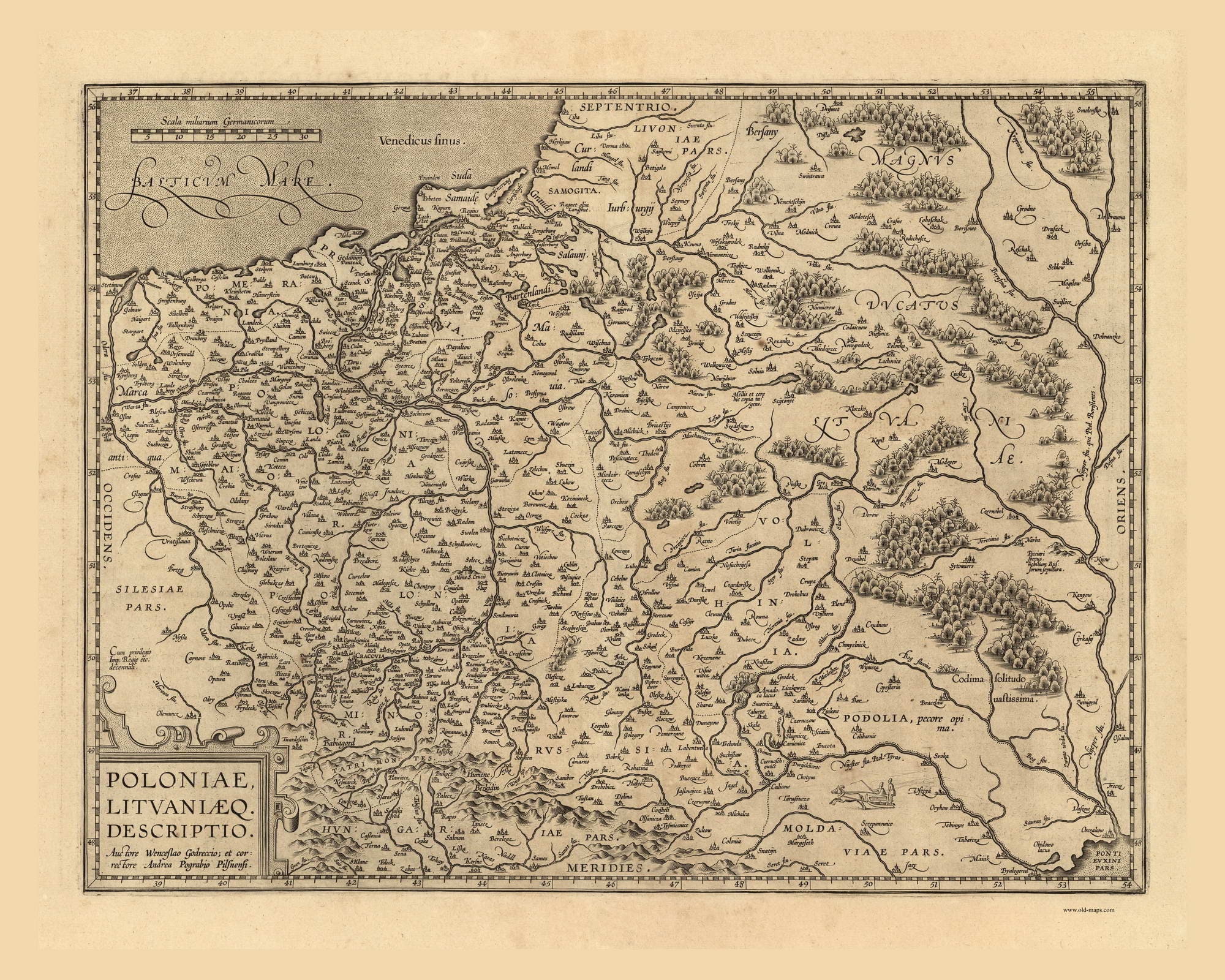 Poland 1608 Old Map - Wall Map Reprint - Etsy