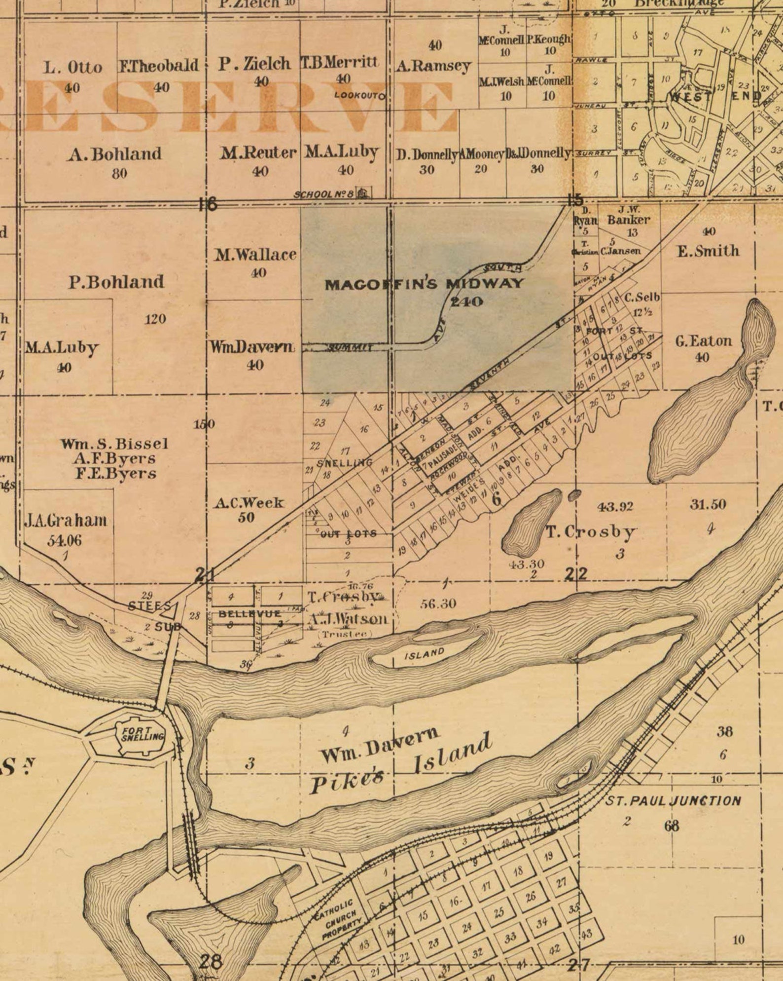 Ramsey County Minnesota 1885 Old Wall Map Reprint with Etsy
