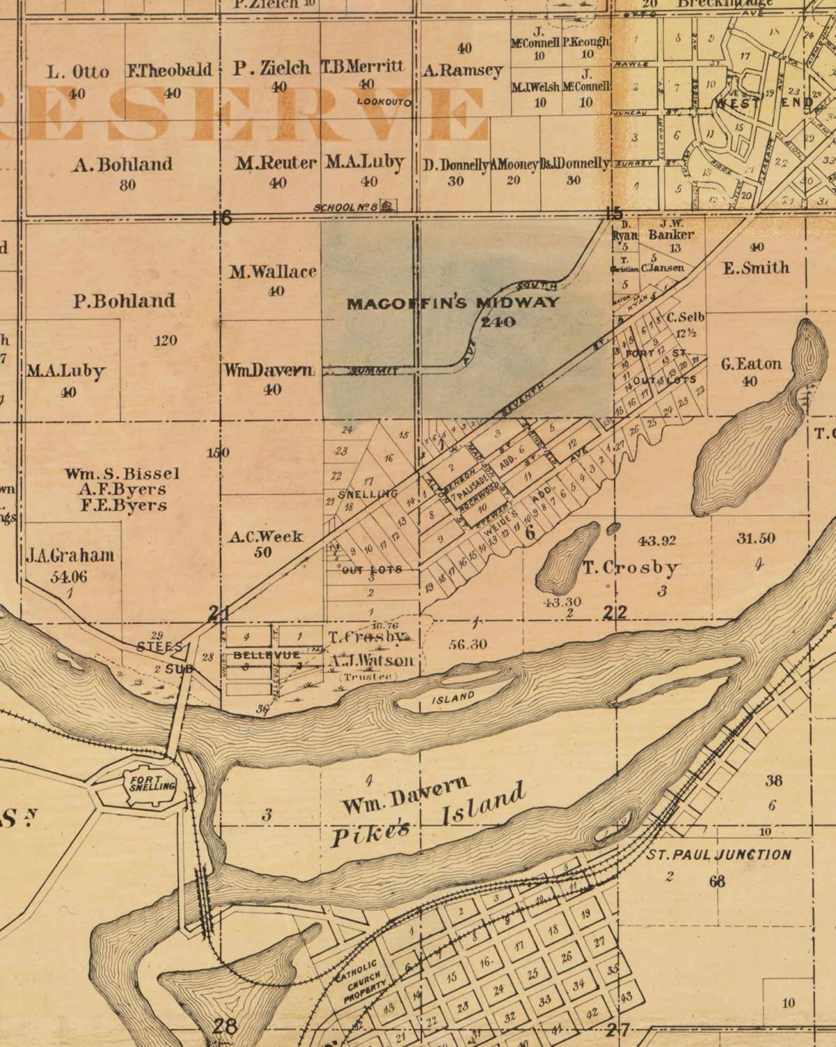 Ramsey County Minnesota 1885 Old Wall Map Reprint With Etsy