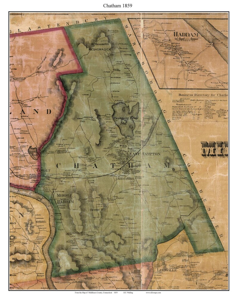 outlet online USA store Chatham 1859 Old Town Map With