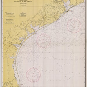 Galveston to Rio Grande - 1927 Nautical Map Texas Reprint AC General Chart 1117