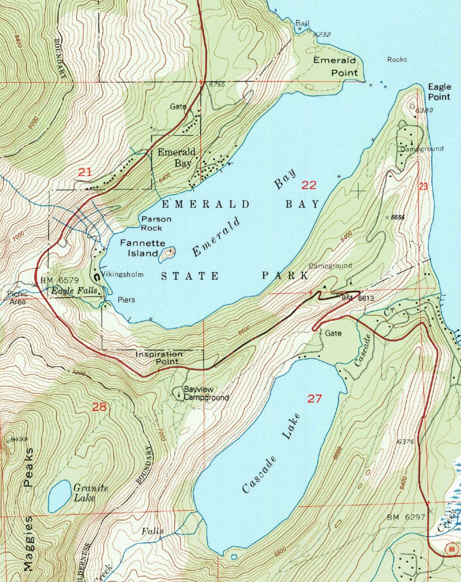 Lake Tahoe 1994 Old Topographic Map USGS Custom Composite | Etsy