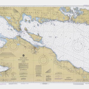 Straits of Mackinac - 1981 - Presque Isle to Charlevoix - Lake Huron & Lake Michigan Nautical Map Reprint - Great Lakes Harbors #6 - 006