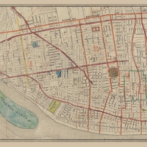 St Louis 1871 Old Map Reprint Missouri Cities