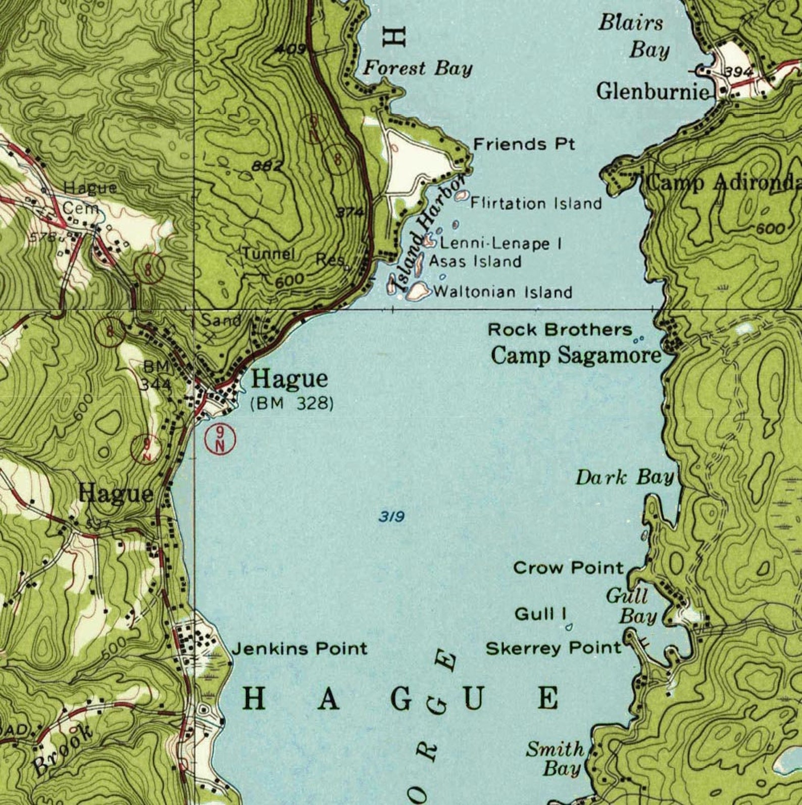 Lake George 1958 Usgs Old Topographic Map Custom Composite Etsy