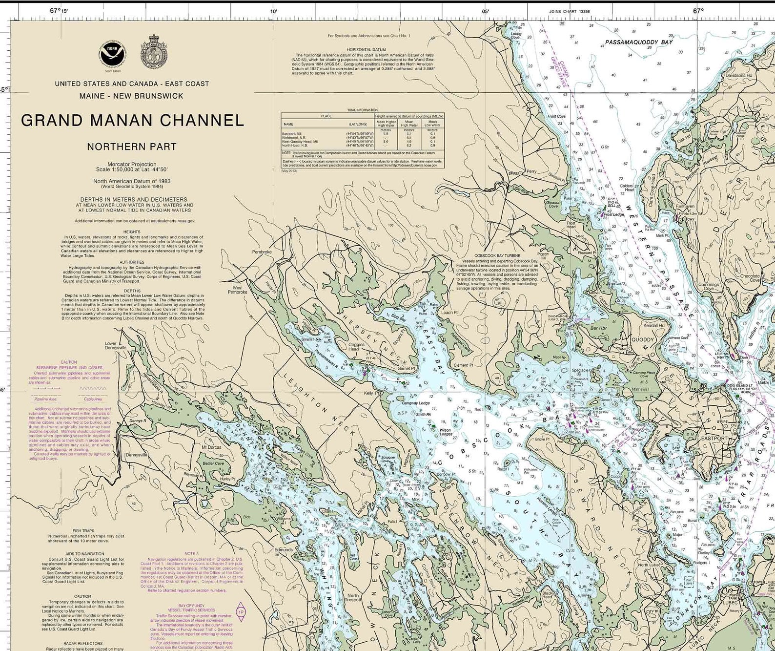 Grand Manan Channel Northern Part Lubec Eastport Pembroke Deer Etsy
