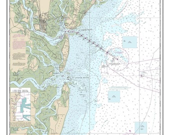 St Simons & Cumberland Islands 2014 - Nautical Map  - Georgia -80000 11502- Custom Reprint