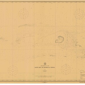 Sand Key to Rebecca Shoal - 1913 Marquesas Keys  Florida -  Nautical Map - 80000 AT Chart 1252 - Reprint