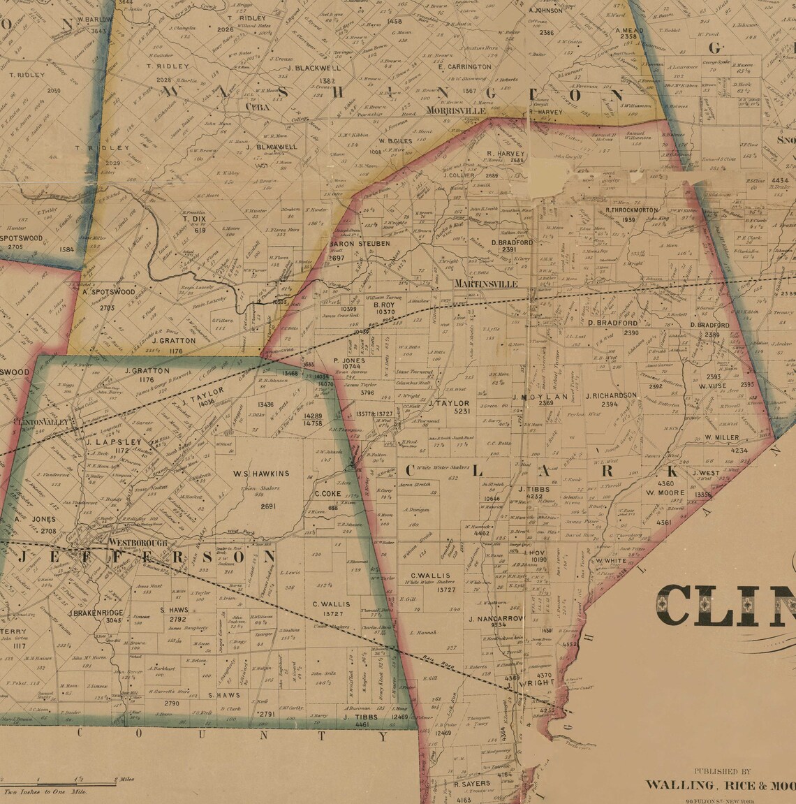 Clinton County Ohio 1859 Old Wall Map Reprint With Homeowner Etsy