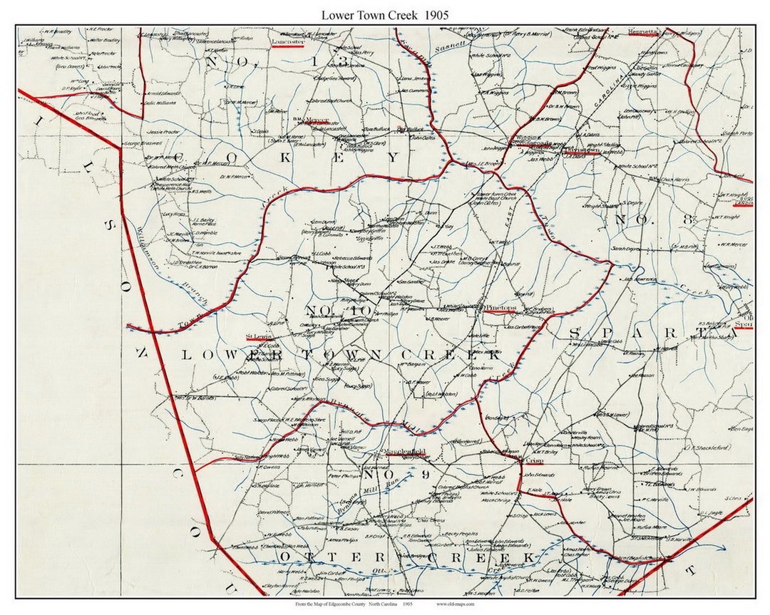 Lower Town Creek 1905 Old Town Map With Homeowner Names St Lewis