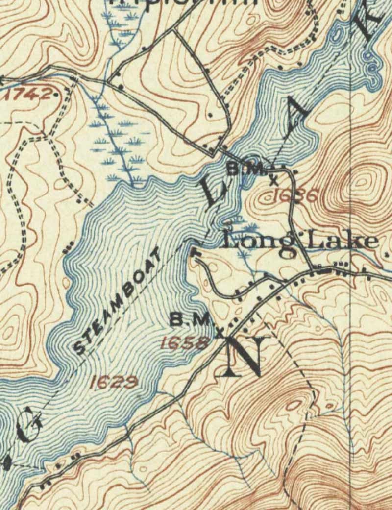 Long Lake 1904 USGS Old Topographic map Reprint Custom Etsy