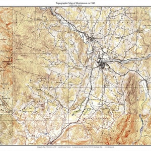 Morristown 1943 - Old USGS Town Map Custom Composite Reprint Vermont - Lamoille Co