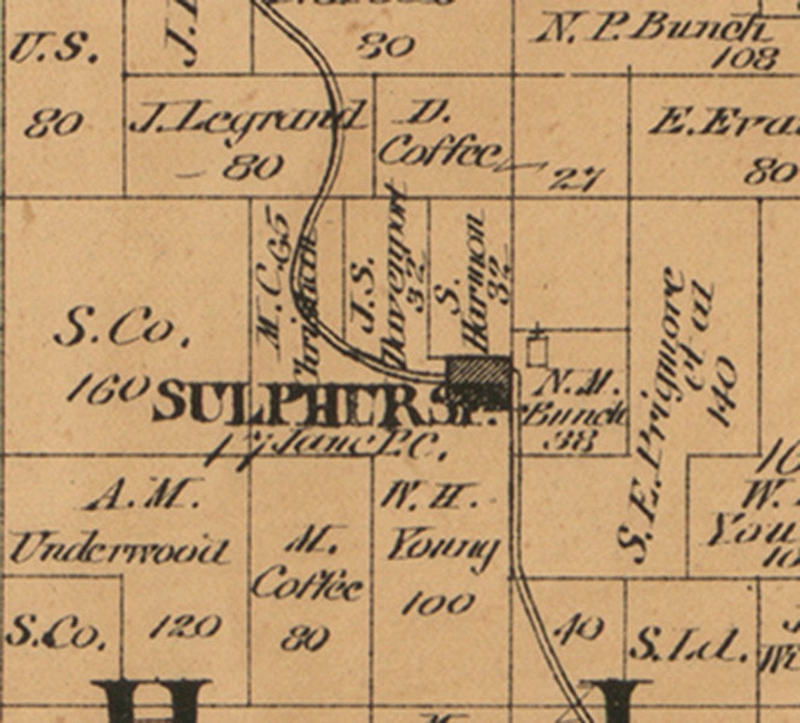 Mcdonald County Missouri 1884 Old Wall Map With Landowner Etsy