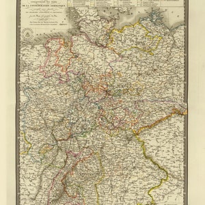 Germany 1827 Old Map - Europe