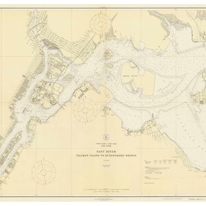 Tallman Island to Queensboro Bridge, NY 1922 Nautical Map - Reprint - Harbors 226
