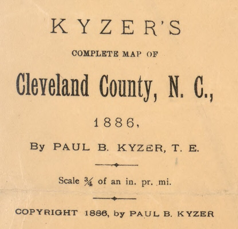 Cleveland County North Carolina 1886 Old Wall Map With Etsy